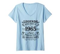 Femme Legends Were Born in 1965 Aged Perfectly All Original Parts T-Shirt avec Col en V