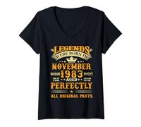 Femme Legends Were Born in November 1983 43 yrs Old 43rd Birthday T-Shirt avec Col en V