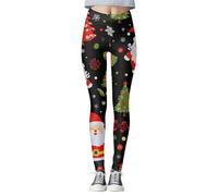 Femme Legging De Noel ÉLastique Pantalon De Yoga ÉLéGant, Leggings Serré Extensible Pants Collants Tenue Imprimé ThèMe NoëL Sports Fitness Gym Running Respirant Douce