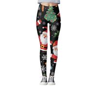 Femme Legging De Noel ÉLastique Pantalon De Yoga ÉLéGant - Leggings Serré Extensible Pants Collants Tenue Imprimé ThèMe NoëL Sports Fitness Gym Running Respirant Douce