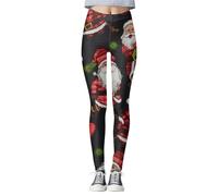 Femme Legging De Noel ÉLastique Pantalon De Yoga ÉLéGant, Leggings Serré Extensible Pants Collants Tenue Imprimé ThèMe NoëL Sports Fitness Gym Running Respirant Douce