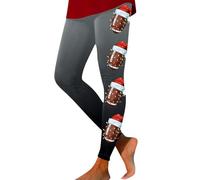 Femme Legging Noël Chaud avec imprimé Football pour Yoga et Sport Confortable Slim Fit Epais Doublure Polaire Sportswear