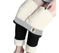 Femme Leggings Hiver Fourrure Polaire Collant Intérieure Coton Thermique Legging Taille Haute Conditions Polaires Running Souplesse Mouvement Lavage Machine pour Triple Couche Laine Mérinos Élastique