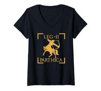Femme Legio II Parthica Centaur Légion Romaine T-Shirt avec Col en V