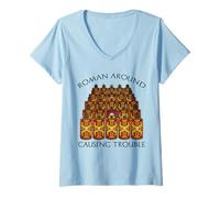 Femme Légions Romaines drôles Empire Romain T-Shirt avec Col en V