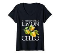 Femme Lemon Drink Outfit italien J'aimerais que tu sois Limoncello T-Shirt avec Col en V
