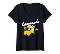 Femme Lemonade Cute Lemon Fruit Fresh and Juicy Capri Lemons T-Shirt avec Col en V