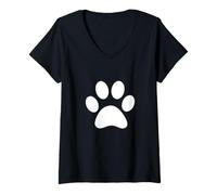 Femme L'empreinte de la Patte Blanche T-Shirt avec Col en V