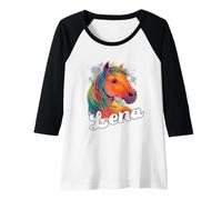 Femme Lena - Joli prénom de Fille avec Un Beau Cheval Manche Raglan