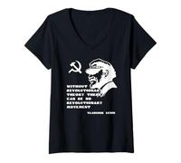 Femme Lénine Marxisme Communisme Socialisme URSS T-Shirt avec Col en V