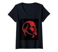 Femme Lénine, URSS, CCCP, Union soviétique, Communisme T-Shirt avec Col en V