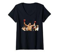 Femme Lennox Lewis Champion de Boxe Poids Lourd Beats Al Malcolm T-Shirt avec Col en V