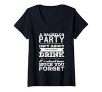 Femme L'enterrement de vie de jeune fille drôle pour hommes ne concerne pas combien vous buvez T-Shirt avec Col en V
