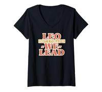 Femme Leo Don't Follow WE Lead T-Shirt avec Col en V