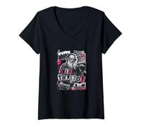 Femme Leo Tolstoï Auteur Russe T-Shirt avec Col en V