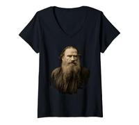 Femme Leo Tolstoï Écrivain Russe Russie Auteur Graphique T-Shirt avec Col en V