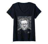 Femme Léon Trotsky, Portrait T-Shirt avec Col en V