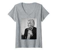 Femme Leonard Bernstein Chef d'orchestre américain par Michael Grecco T-Shirt avec Col en V