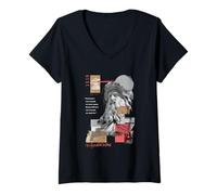 Femme Leonardo Da Vinci Art Graphique Abstrait Moderne T-Shirt avec Col en V