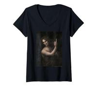 Femme Leonardo da Vinci Saint John The Baptist T-Shirt avec Col en V