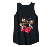 Femme Léopard Noeud Cerises Rétro Esthétique Fruit Rockabilly Femme Débardeur