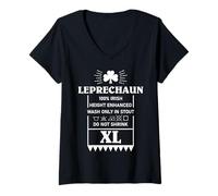 Femme Leprechaun XL Funny St Patricks Day Laundry Tag Parody T-Shirt avec Col en V