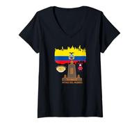 Femme L'Équateur au Milieu du Monde T-Shirt avec Col en V