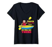 Femme L'équipe de Kayak Paresseux. Nous y arriverons T-Shirt avec Col en V