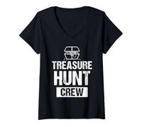 Femme L'équipe De La Chasse Au Trésor Trésors Chasse Au Trésor T-Shirt avec Col en V