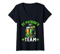 Femme L'équipe De La Saint Patrick Bière Humour St-Patrick's Team T-Shirt avec Col en V