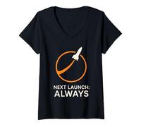 Femme L'équipe de Suivi du décollage de Rocket Launch Spotter à Cap Canaveral T-Shirt avec Col en V