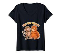 Femme L'équipe d'un Mignon Petit Singe Viral Punch Tiny But Mighty T-Shirt avec Col en V