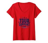 Femme L'équipe Musicale de Soutien à la tournée I'm with The Band Roadie Life T-Shirt avec Col en V, Rouge, XL