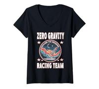 Femme L'équipe Zero Gravity Racing Explore l'espace rétro Inconnu T-Shirt avec Col en V