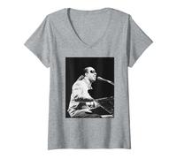 Femme L'ère des Personnages de Stevie Wonder Live 1989 T-Shirt avec Col en V