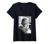 Femme L'ère Never Let Me Down de la tournée Glass Spider de David Bowie T-Shirt avec Col en V