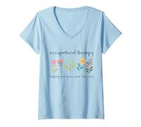 Femme L'ergothérapie Florale OT Vous Aide à cultiver Votre Propre façon T-Shirt avec Col en V