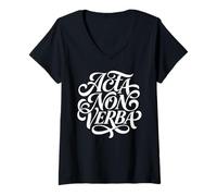 Femme Les actes Non verbaux parlent Plus Que Les Mots T-Shirt avec Col en V