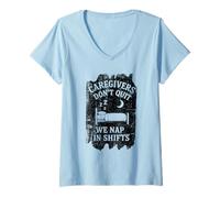 Femme Les aidants naturels Que Nous Faisons la Sieste dans Les Quarts de Travail T-Shirt avec Col en V