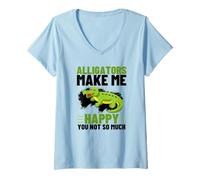 Femme Les Alligators me rendent Heureuse, Vous n'êtes Pas si drôles T-Shirt avec Col en V