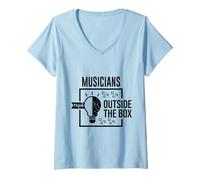 Femme Les amateurs de musique et les joueurs portent votre amour guitariste T-Shirt avec Col en V