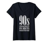 Femme Les années 90 que j'y retournerais pendant cinq minutes de T-Shirt avec Col en V