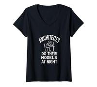Femme Les architectes Font Leurs modèles la Nuit drôle T-Shirt avec Col en V