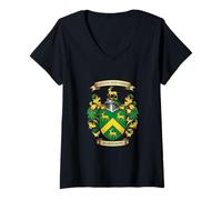 Femme Les Armoiries de la Famille Robinson T-Shirt avec Col en V
