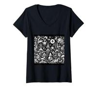 Femme Les Aventures d'Alice au Pays des Merveilles T-Shirt avec Col en V