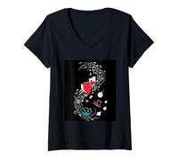 Femme Les Aventures d'Alice au Pays des Merveilles T-Shirt avec Col en V