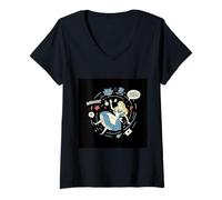 Femme Les Aventures d'Alice au Pays des Merveilles T-Shirt avec Col en V
