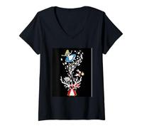 Femme Les Aventures d'Alice au Pays des Merveilles T-Shirt avec Col en V