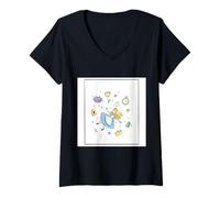 Femme Les Aventures d'Alice au Pays des Merveilles T-Shirt avec Col en V