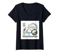 Femme Les Aventures d'Alice au Pays des Merveilles T-Shirt avec Col en V